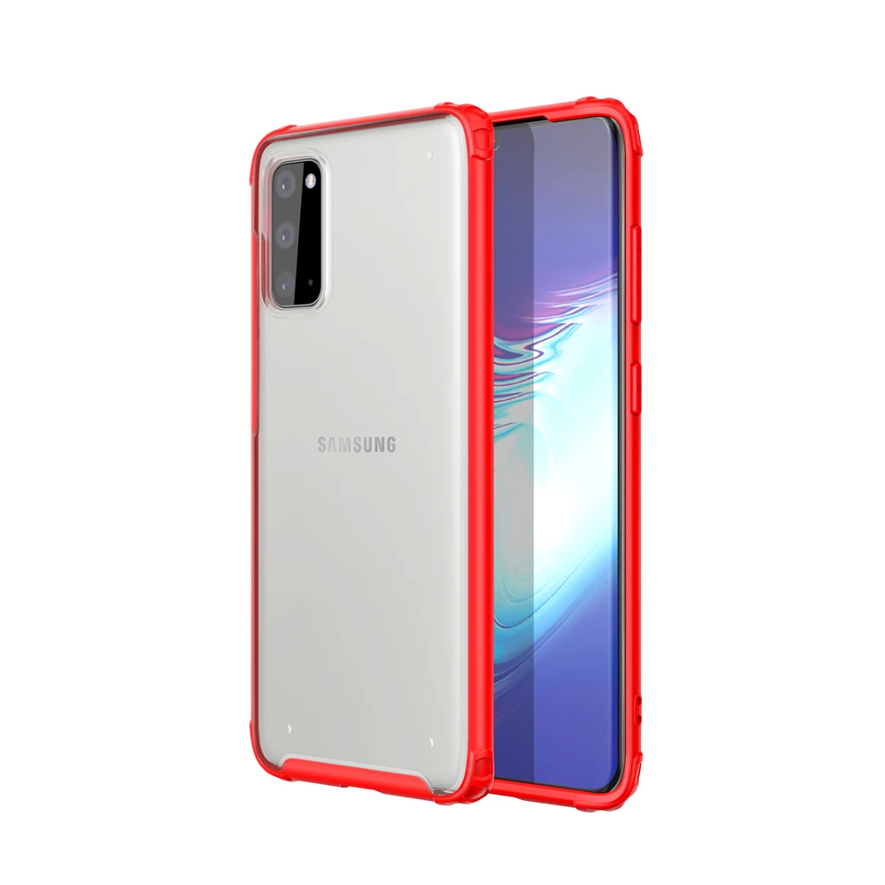 For Samsung Galaxy S20 Plus Case Armor Style Phone Back TPU + PC Hybrid Cover Shockproof Anti-scratch Protective Shell Red |