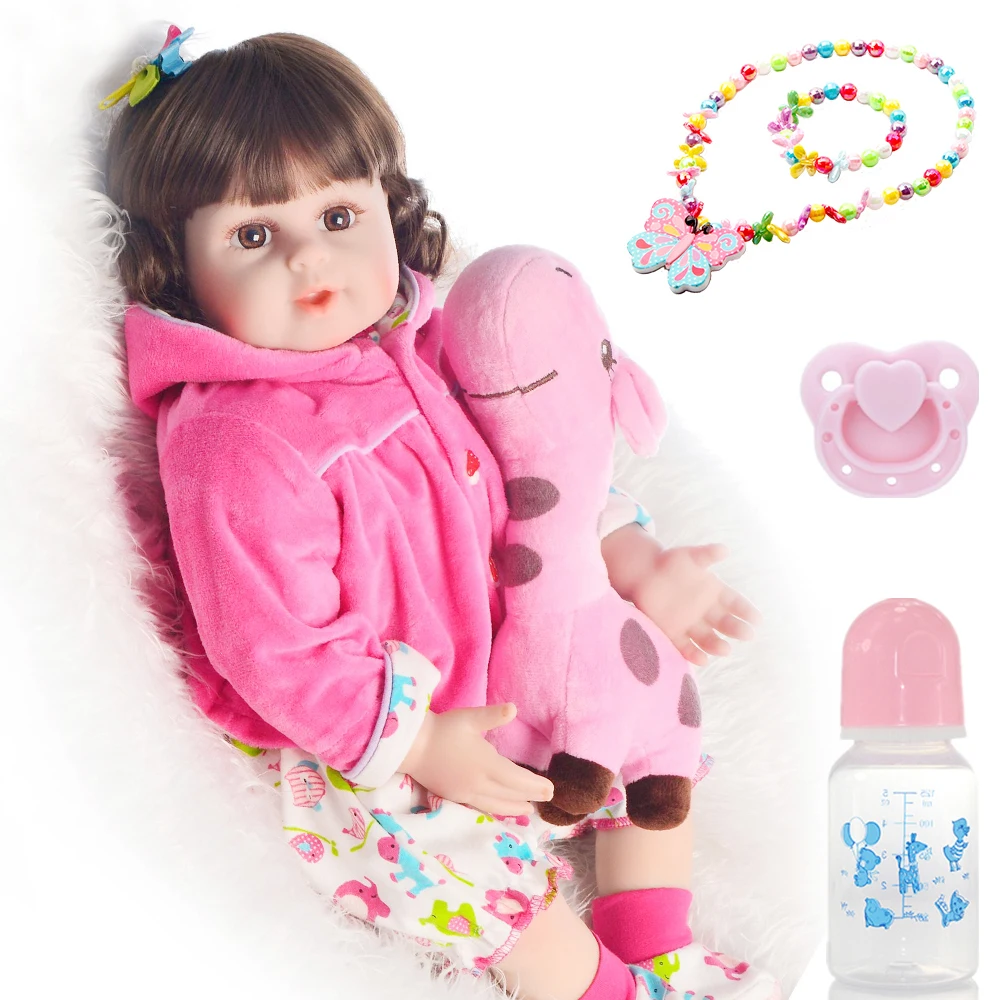 

NPK 22Inch 55cm Silicone Reborn Baby Dolls Baby l.o.l Alive Lifelike Kids Toy Gril Menina Bebe Boneca Birthday Gift Giraffe