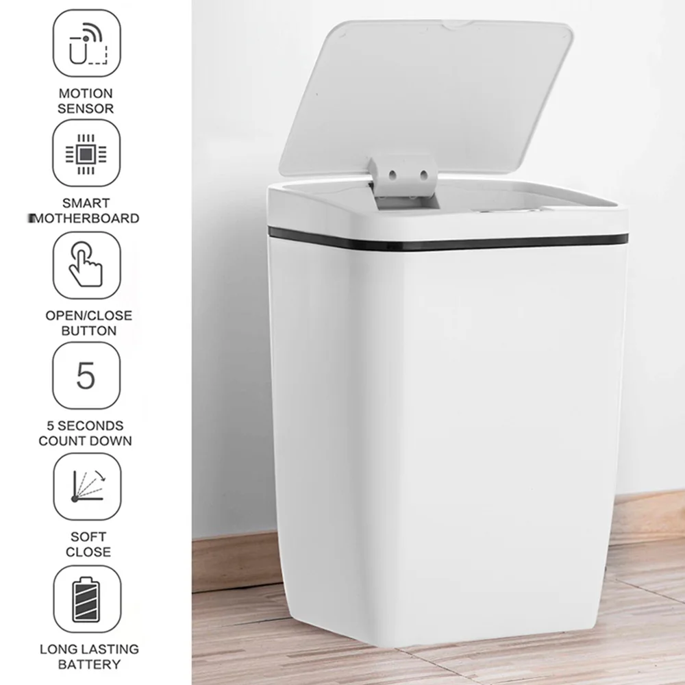 

Household Bin Automatic Touchless Intelligent Induction Sensor Kitchen Trash Can Wide Opening Sensor Eco-friendly Waste Garbage