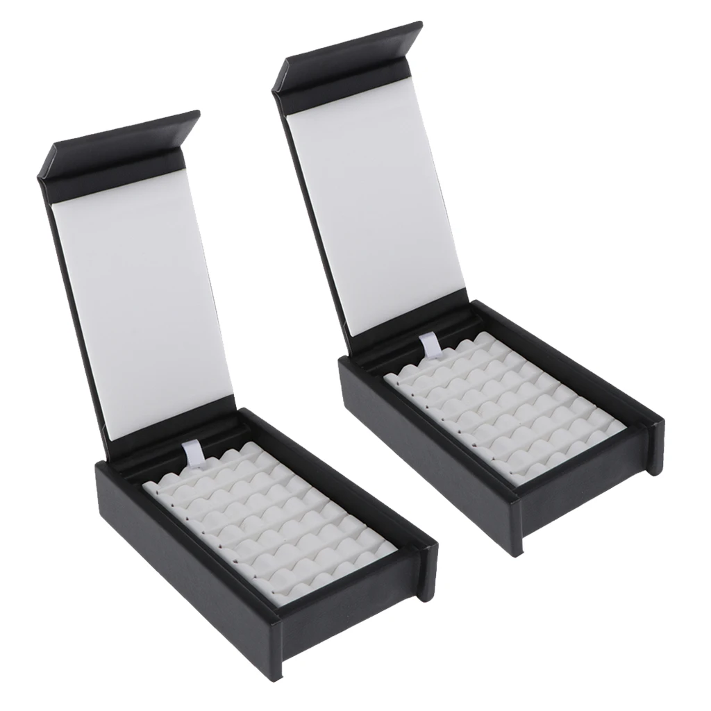 2x Diamond Display Box W/ Magnet Cover Gemstone Box Gem Storage Case Organizer
