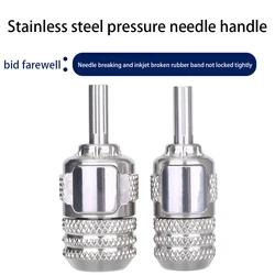 Stainless Steel Self-locking Handle Tattoo Grip Tattoo Machine 1pc Silver Color Motor strong magnetic pressure needle handle