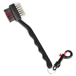 Golf Club Brush Groove Cleaner Kit Black Golf Ball Shoes Brush Cleaning Tools Golf Accessories 2 side stainless steel wire nylon