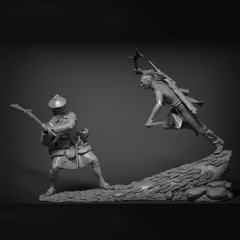 

Resin Figure 1/24 ancient man warrior stand fantasy Model Unassambled Unpainted Figure Building Kit