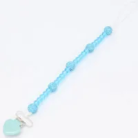 Light Blue Держатель для соски-пустышки, детский крючок для коляски, подвесной ремень, Кристальные детские соски, зажимы, держатель для соски, анти скоба, соска, зажим, цепь - Цвет: Light Blue