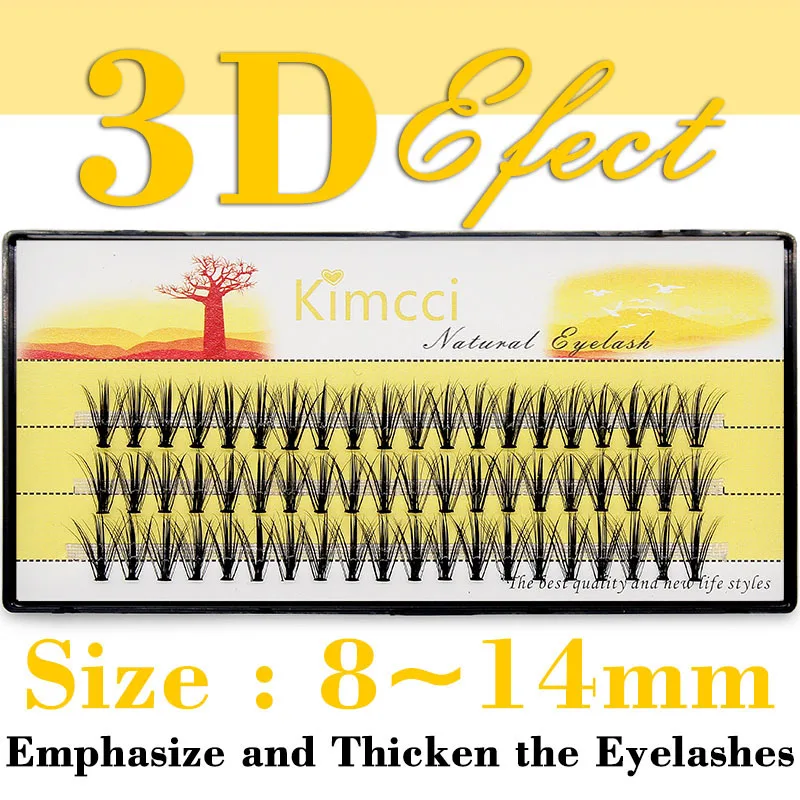 Kimcci 60 Extensii de gene de nurcă Machiaj natural 3D volum rusesc