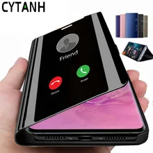 Funda de plástico con tapa para Huawei Honor 7C 7A Pro, carcasa con espejo de activación inteligente, para Huawei Honor 7C 7 C Pro 7A Pro