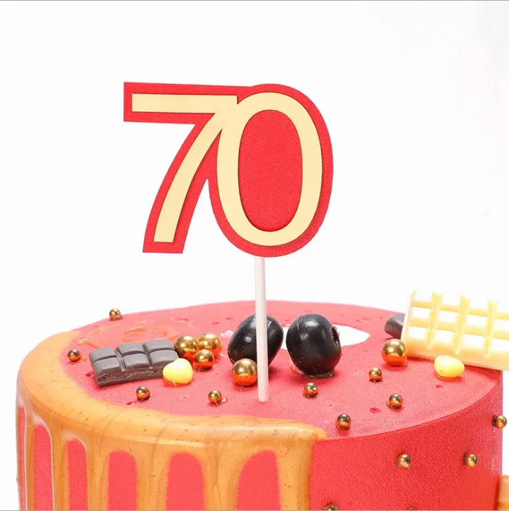 Cakelove украшения для торта с днями и дедушками на день рождения вечерние украшения аксессуары для вечеринки, дня рождения вечерние принадлежности - Цвет: 70years 1pcs