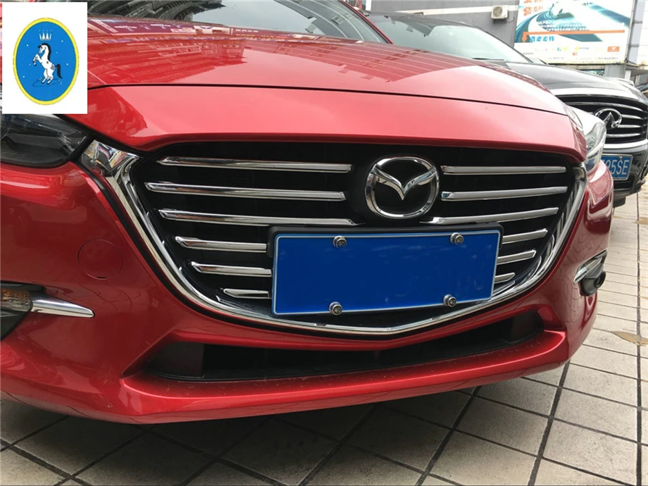 Yimaautotrims авто аксессуары Передняя решетка гриль украшения полосы Накладка для Mazda 3 AXELA седан хэтчбек хром
