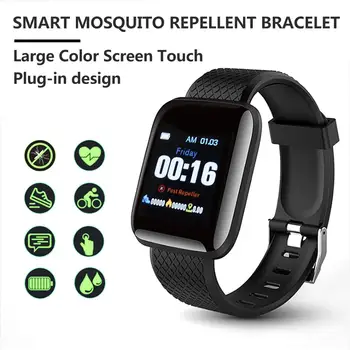 

Smart Mosquito Repellent Bracelet Large Touch Color Screen Bionic Wave Ultrasonic Pest Repeller Wrist Band For Children Adults