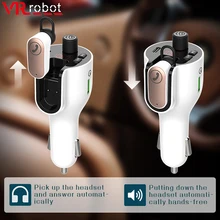 VR Robot Xe Hơi AUX Phát FM Bluetooth MP3 Âm Nhạc Âm Thanh Nghe Điện Thoại Rảnh Tay Xe Hơi Với Tai Nghe Loại C pd Sạc Nhanh
