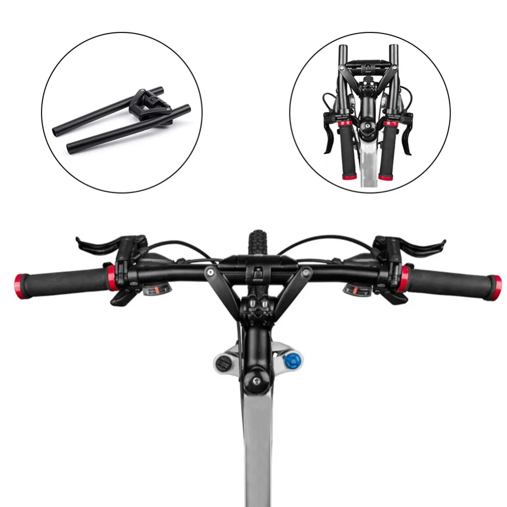 Folding Handle Handlebar For Mountain Bicycle With Adapters Aluminum Alloy Bike handlebar Accessories