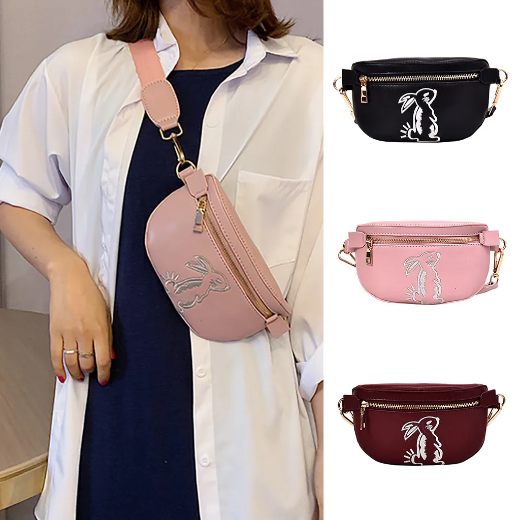 

Fanny Pack Belt Bag Men And Women's Fashion Rabbit Waist Pocket Bag Single Shoulder Bag Hasp Bag Dropshipping sac banane