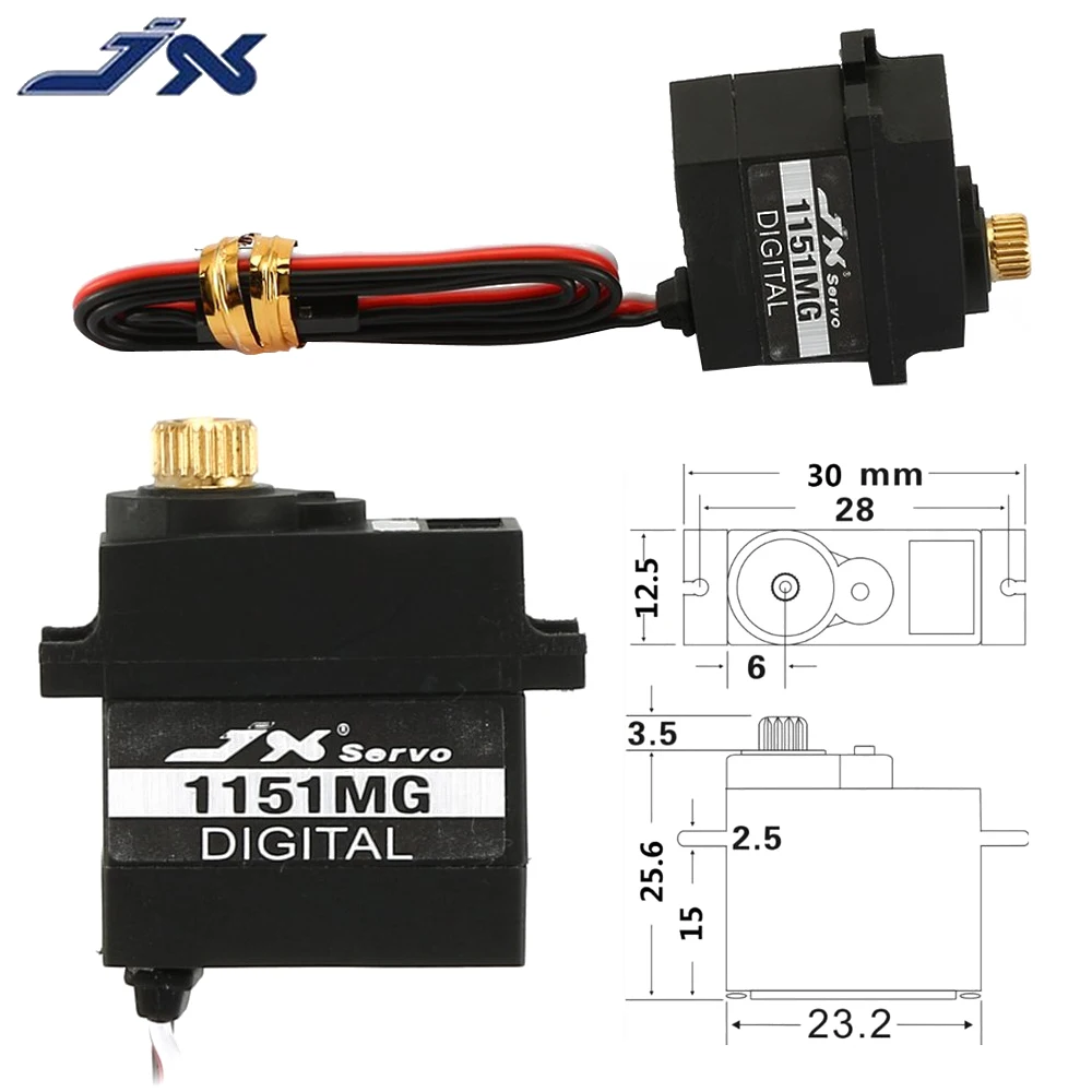 

Hot JX PDI-1151MG 3.6KG 6V waterproof Digital Coreless Servo With metal shell For rc hsp Helicopter car Robot boat traxas