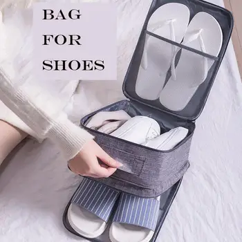 

Polyester Bag For Shoes Convenient Travel Accessories Zip Lock Bags Organizer Waterproof Hold Three Pairs Of Shoes Organizer Bag