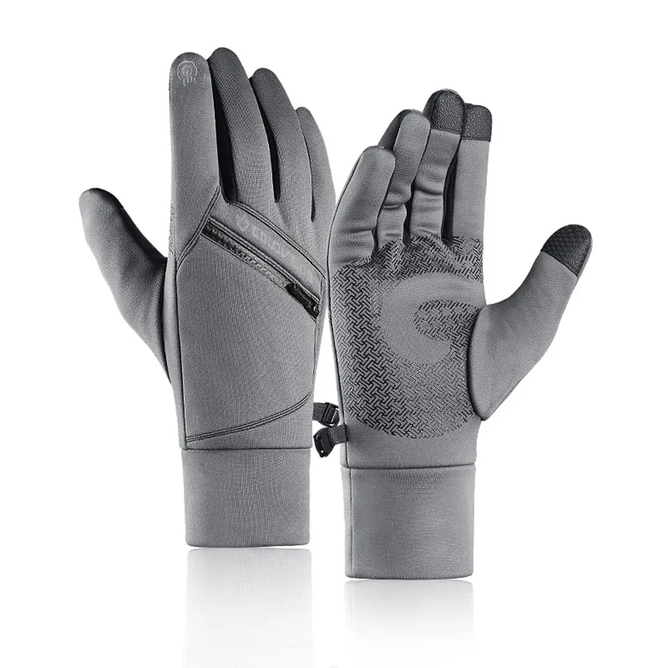 New Winter Warm Touch Screen Gloves Outdoor Sport Cycling Hiking Motorcycle Ski Gloves For Men Women Windproof Gloves M/L/XL/XXL - Цвет: Grey