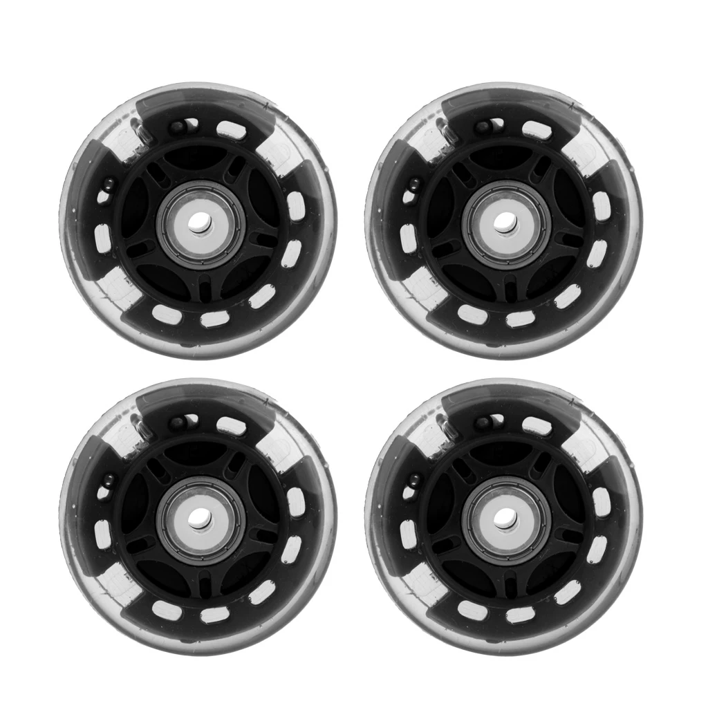 4Pcs Outdoor Inline Roller Skate Hockey Skating Wheels Luminous PU Flash Roller Replacement Durable Sports Accessories Tools 