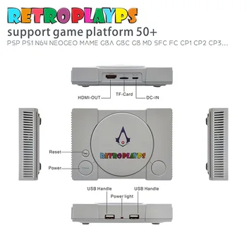 

For PS1 Retro Game Console HD Console Raspberry Pie 50 Simulator Retro Player Console Games Bulit In 7000 Games double gamepads