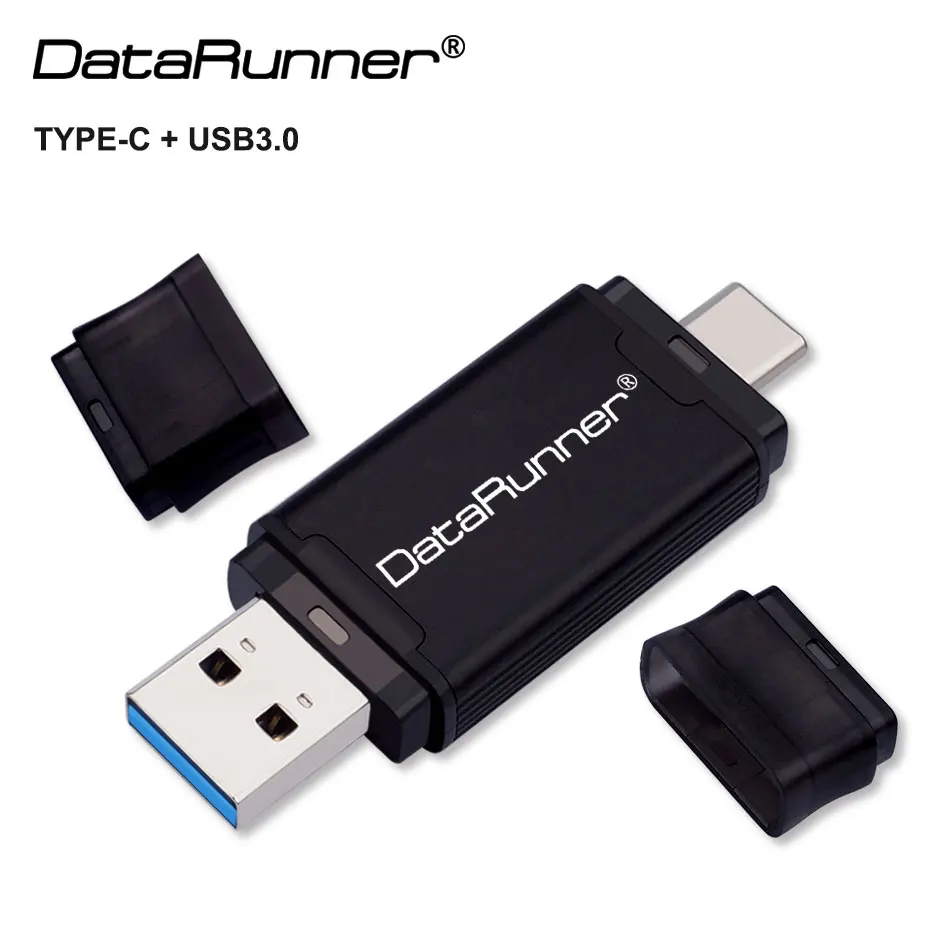 DataRunner флеш-накопитель USB TYPE C и usb-накопитель 3,0, флеш-накопитель 256 ГБ, 128 ГБ, 64 ГБ, 32 ГБ, карта памяти 2 в 1, высокоскоростные флеш-накопители