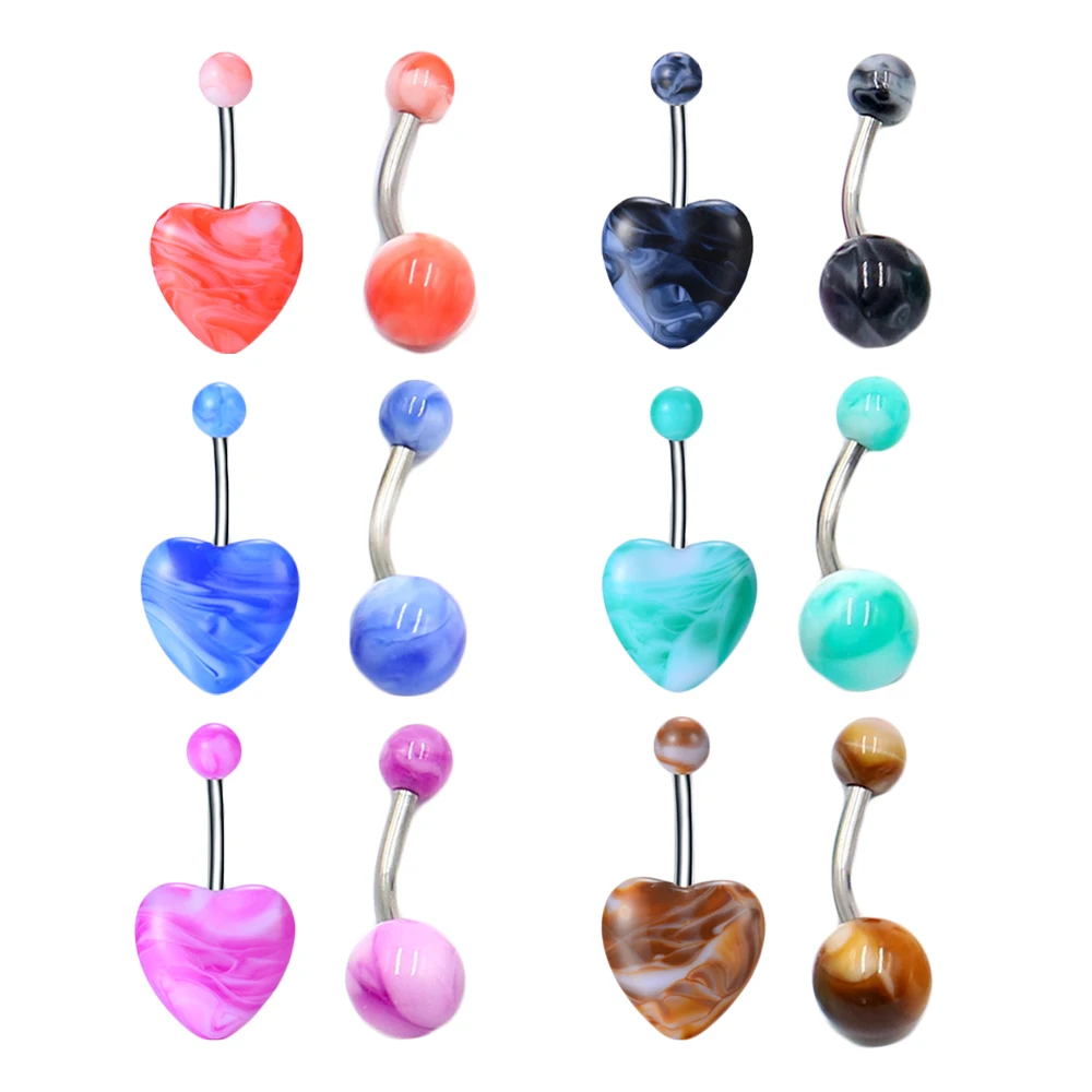 2 шт./лот, Красочные Модные Акриловые Пупка, стиль, сексуальный пупок, пирсинг, ювелирные изделия для тела, пирсинг для женщин, подарок для девочек