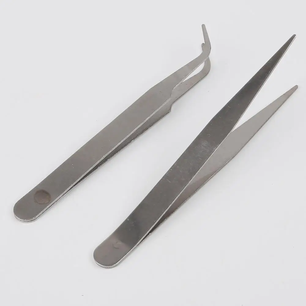 Pinzas antiestáticas para uñas, pinza para arte de uñas, manicura, diamantes de imitación, utensilios para coger piezas, artículos para cejas, 1 unidad