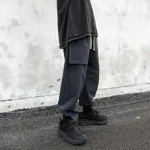 Popular Brand HarLan Wide-Leg Pants Men's Bib Overall Popular Brand Hip Hop Diablo Series Loose Casual Pants Men's Beam Leg Pant