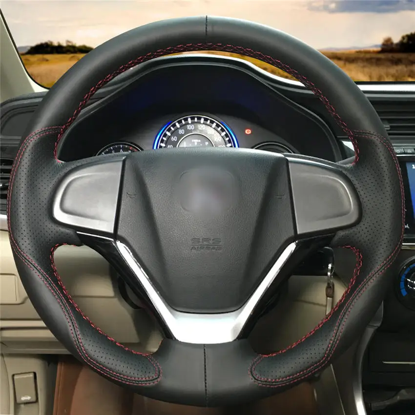 Style-05 Крышка рулевого колеса автомобиля ручной stitc h на обертывание крышки салона автомобиля украшения для Honda 2012 - Название цвета: Style-05