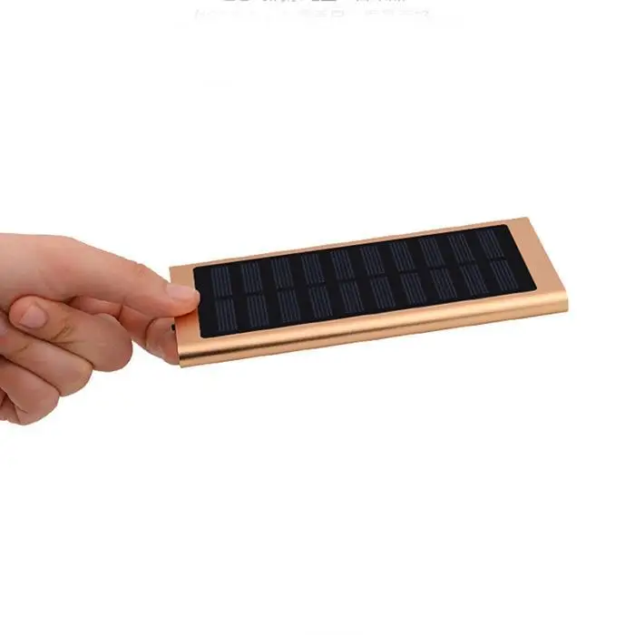 Solar Power Bank 20000mAh Dual USB Portable Charger Ultra-thin External Battery Cell Phone Powerbank For Xiaomi iPhone Samsung