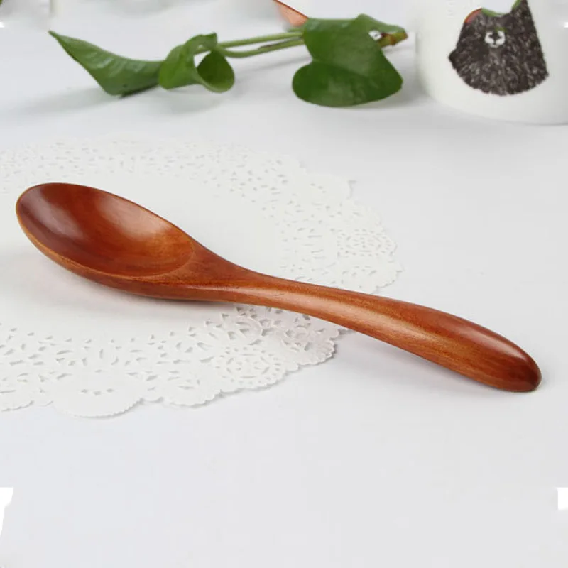 

1/2/3pcs Handmade Japanese Style Wooden Spoon Kids Soup Spoons Natural Wood Rice Serving Tableware Flatware Kitchen Tools