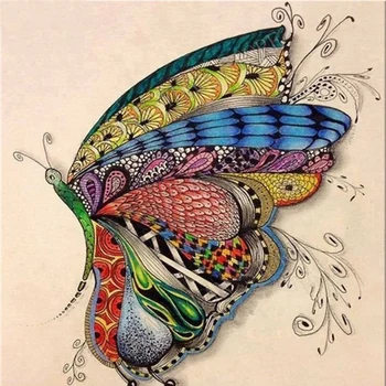 

Big deal Butterfly Artwork Diy 5D Diamond Crystal Pasted Painting Cross Stitch Kit Diamonds Embroidery Square Drill Home Decor W