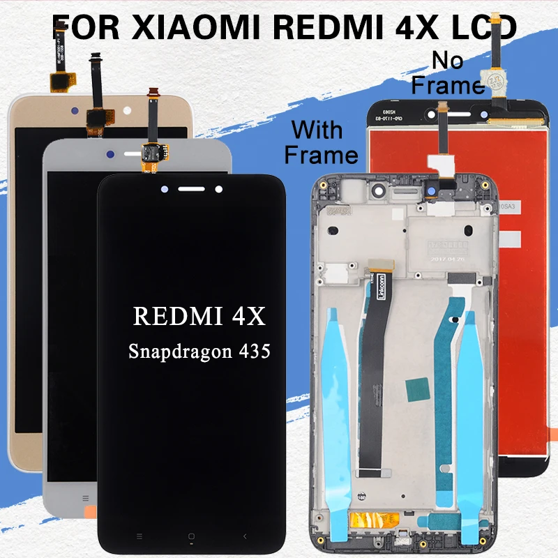Дешево Dinamico 5,0 дюймов для Xiaomi Redmi 4X font b lcd b font кодирующий преобразователь сенсорного экрана в сборе Запасные Части 4X font b lcd b font с рамкой Бесплатная доставка с инстру...