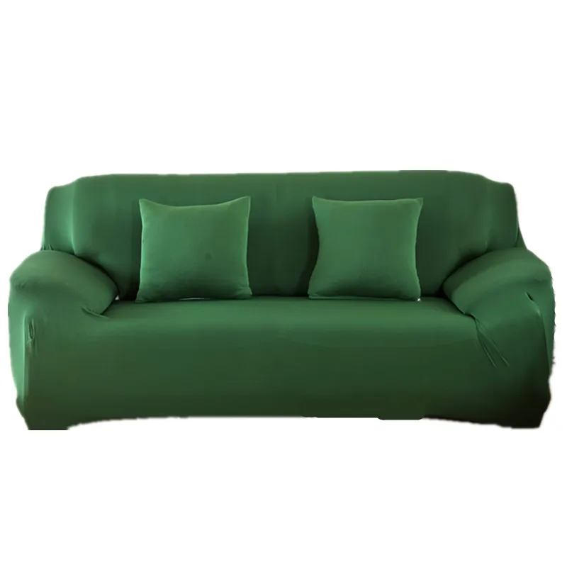 Dark Green Однотонный эластичный чехол для дивана, мягкий Универсальный угловой диван для гостиной, все включено, чехол для дивана, защитный чехол для подушки - Цвет: Dark Green
