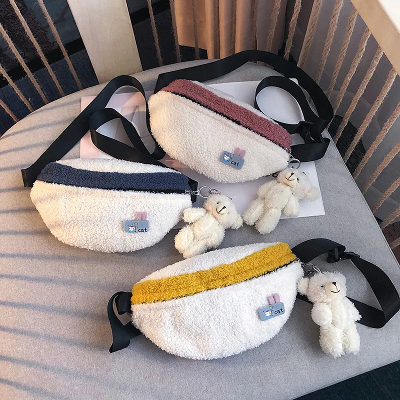 

2019 Points on New Style Lambs Wool Fashion WOMEN'S Messenger Bag Korean-style Versatile Joint Wallet to Pendant Single Operator