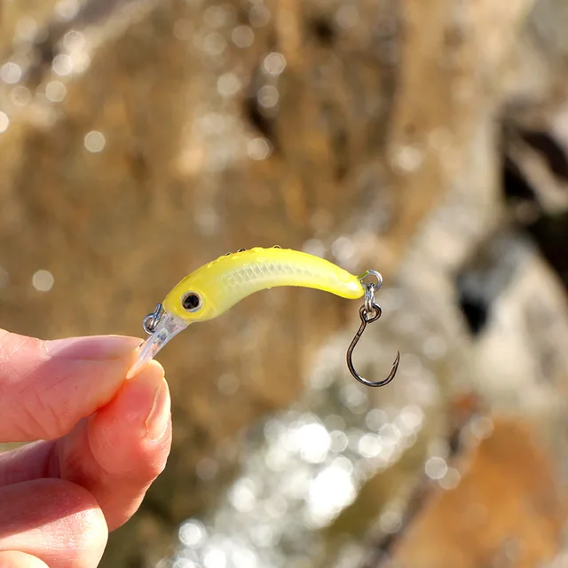 LETOYO 40mm Dying Fishing Lure Trout Mini Crankbait Micro Minnow Crank Floating Artificial Hard Baits Freshwater Fishing Tackle E