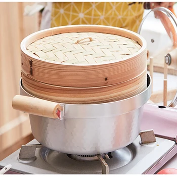 

Steamer Dual Layer Snow Pan Soup Pot Steamer Multi-Function Portable Handheld Steamer Cooking