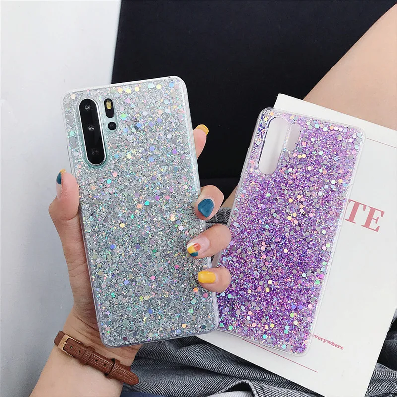 Шикарный Блестящий чехол для телефона Huawei P8 P9 P10 P20 P30 Lite Pro P Smart Cover Honor 20 10 Mate