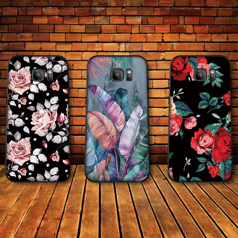 Tiled roses цветы для samsung A6 A7 A3 A5 A8 Plus A40 A50 A20 A10 A60 A70 2018 TPU мягкая задняя крышка