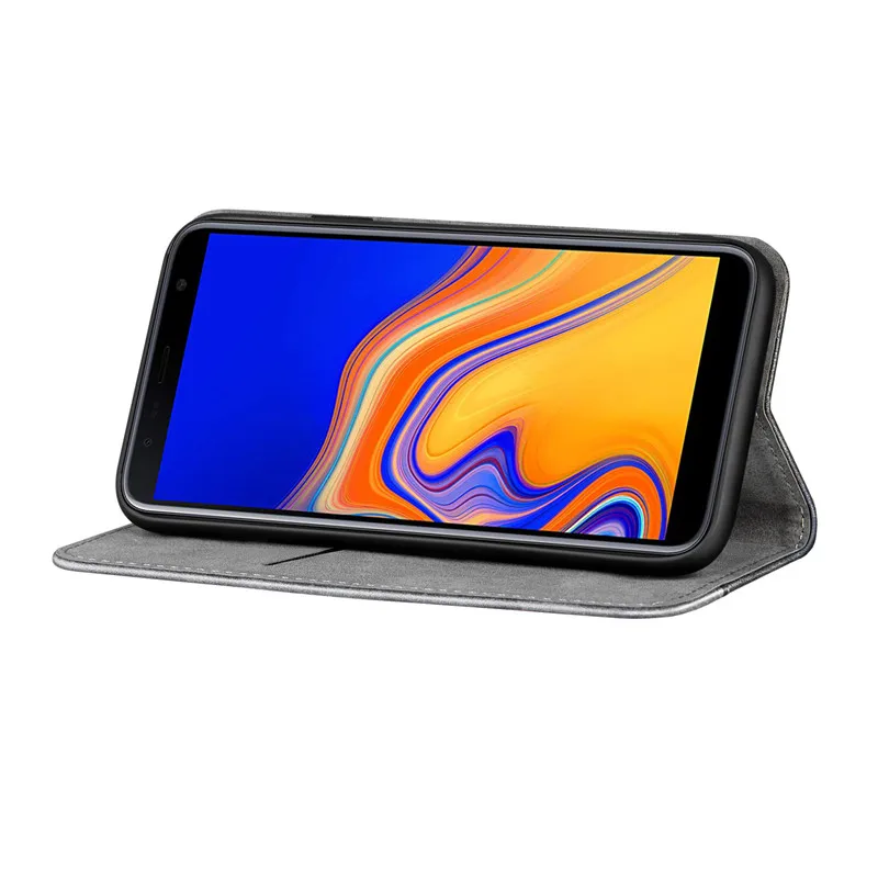 Винтаж кожаный флип-чехол для телефона для samsung Galaxy J4 J6 плюс J на возраст 4, 6 Plus Note10 S10 S9 S8 плюс S7 край A6 A7 чехол с отделением для кредитных карт