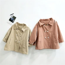 Chifuna/Новая двубортная ветровка для маленьких девочек; пальто для девочек; детские пальто; Одежда для девочек; модное пальто для девочек; осенние детские пальто