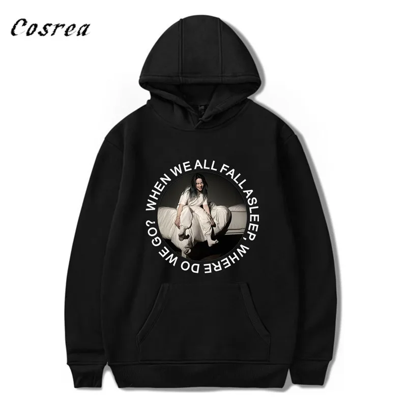 Billie Eilish, толстовка с капюшоном, топы с капюшоном, толстовки, Модные осенние свободные топы, сексуальные K-pops Harajuku топы, свитшоты для женщин и девушек