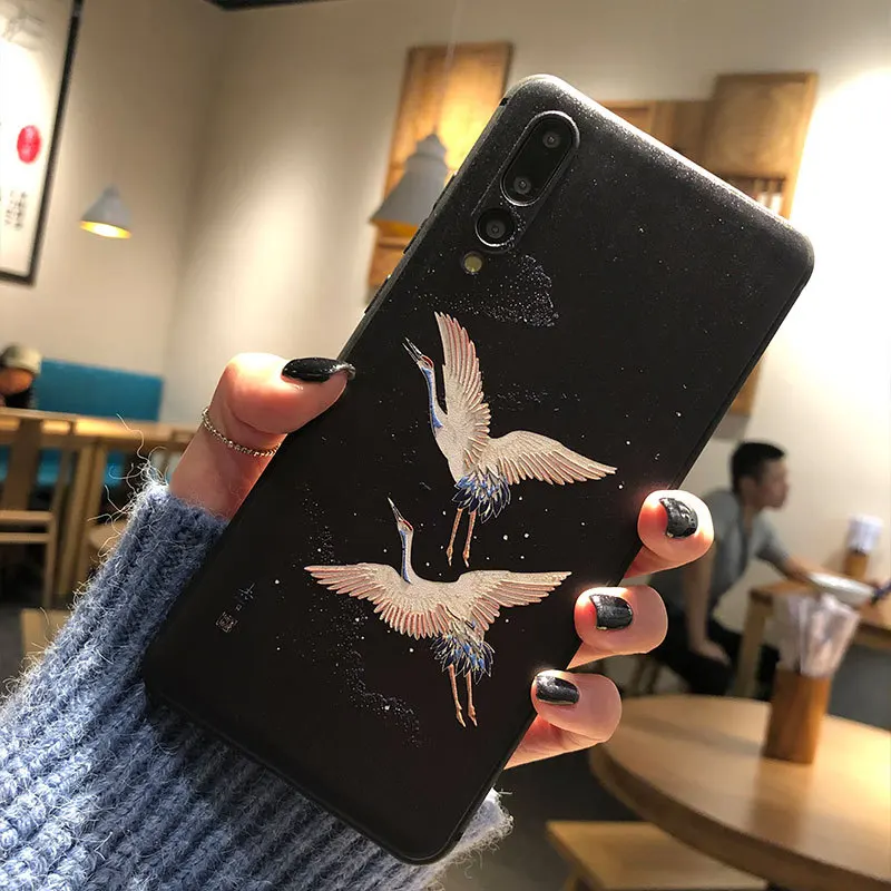 Чехол для Huawei P40 Pro P30 Lite P20 Nova 4e 4 3 3i P Smart Plus Mate 20 10 20X рельефный 3D чехол с краном