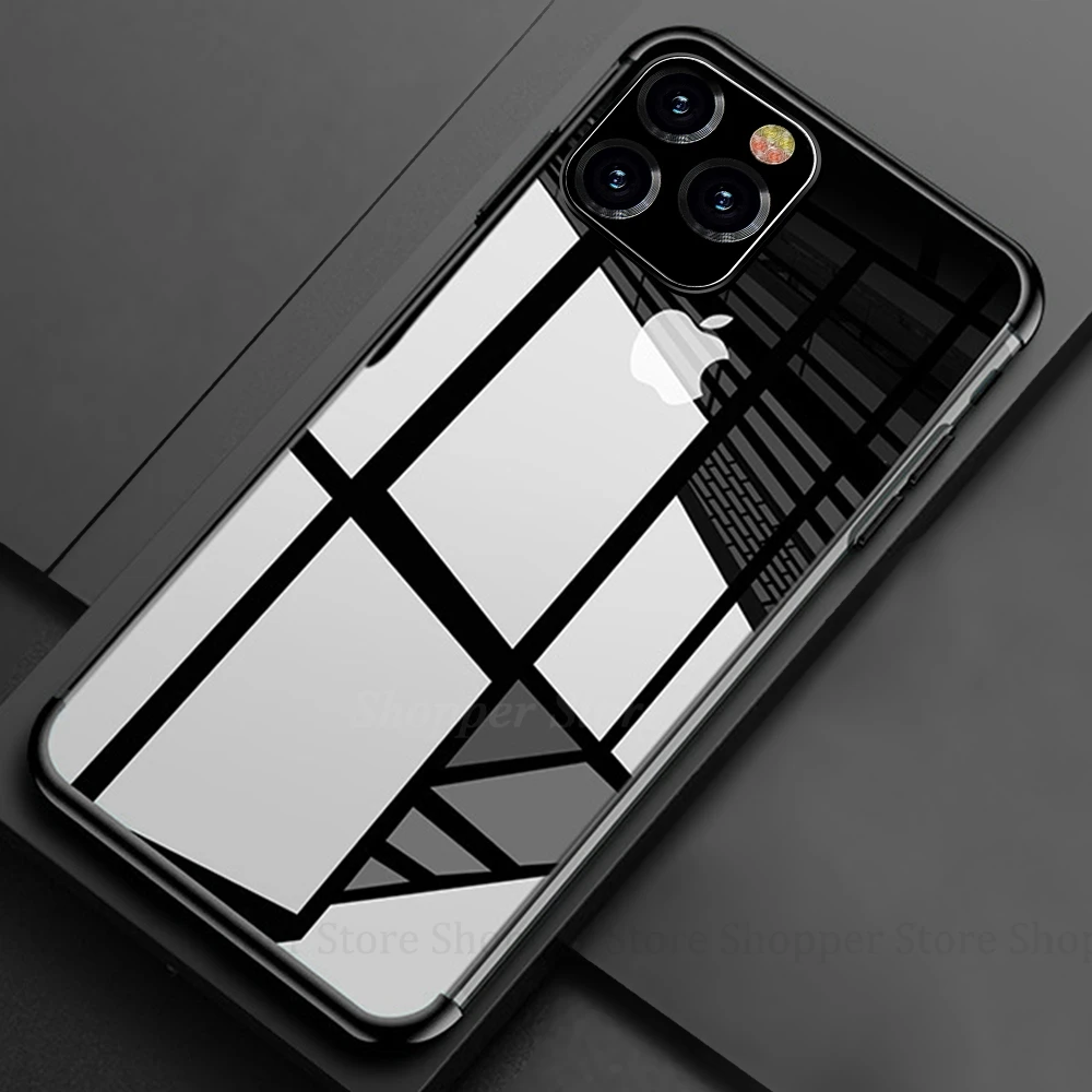 Черный Чехол для телефона iPhone 11 Pro Max 11 Pro X XR XS Max модные мягкие Защитные чехлы для iPhone X 6S 7 8 Plus 11 Pro - Цвет: Черный