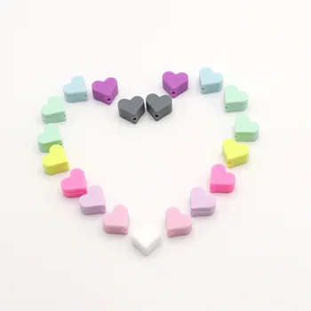 

30Pcs Little heart Silicone Beads Chewable Baby Teething Toys Food Grade Silicone For Diy Chain Teething Necklace BPA Free