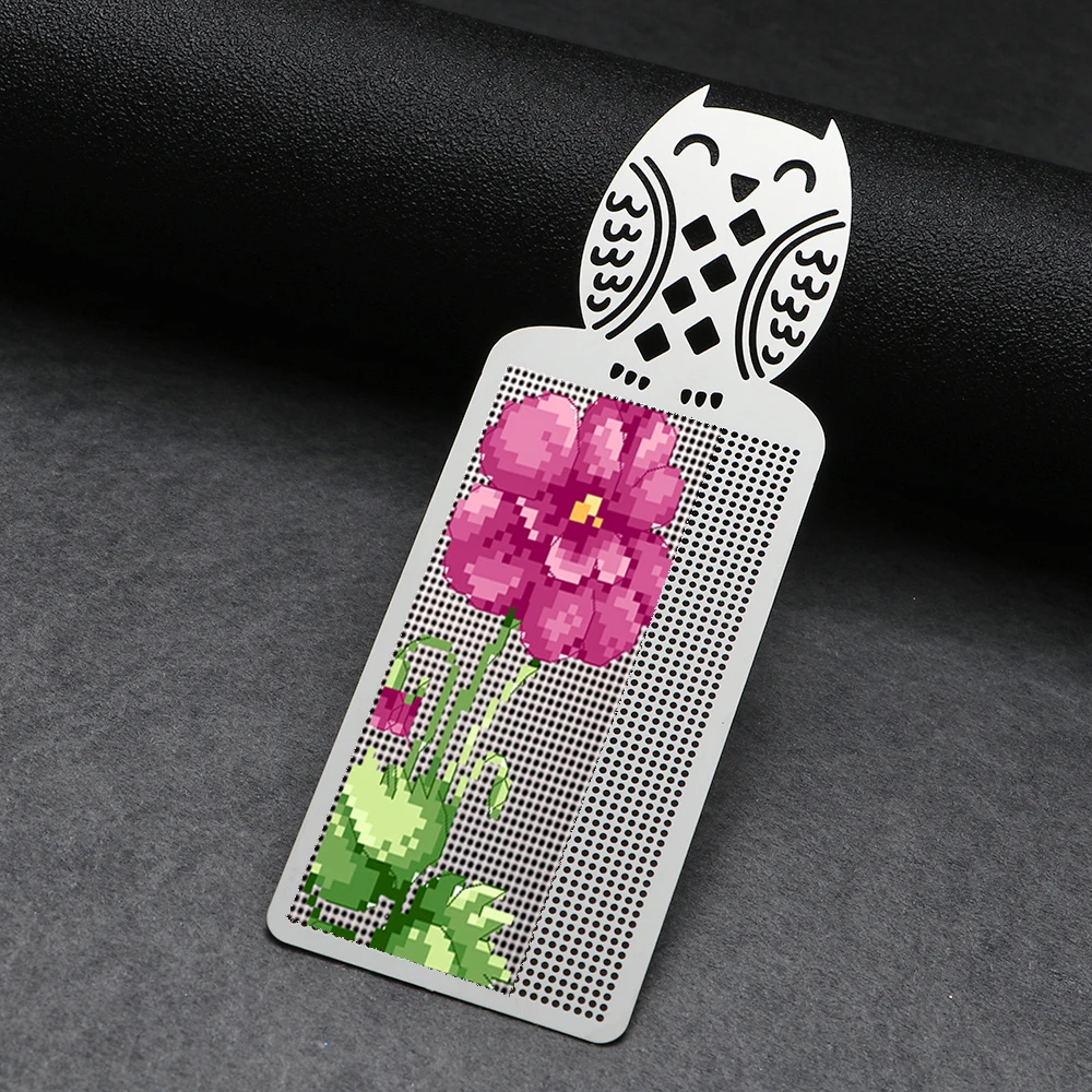 Cross Stitch Kit Cute Butterfly/Owl/Leaves/Cat Metal Bookmark DIY