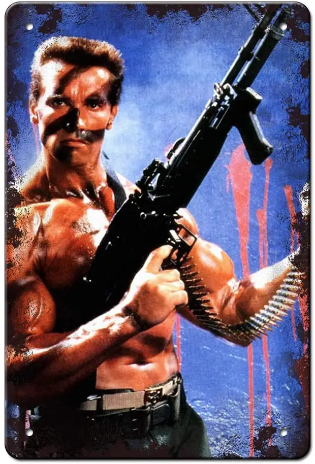 Commando 1985 Movie Metal Tin Sign Poster Wall Plaque Vintage Pub Club Cafe Bar Home Art Decoration | Дом и сад