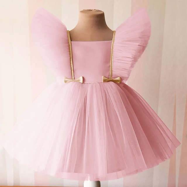 Summer Lace Princess Dresses For Kids 1-5 Year Birthday Dress Flowers Girls Dress Children's Birthday Party Costume Infant Dress