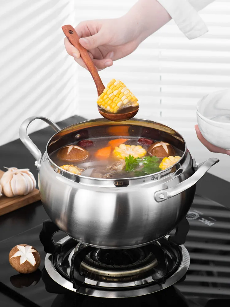 Marmite à soupe en acier inoxydable, cuisinière à induction domestique,  spécial pour grande capacité, marmite à viande, Leurs oût de poulet, marmite  chaude - AliExpress