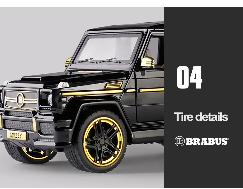 1/24 Mercedes Benz G65 высокая имитация литья литой автомобиль модельная игрушка модифицированный автомобиль оттягивающийся со звуком светильник внедорожника