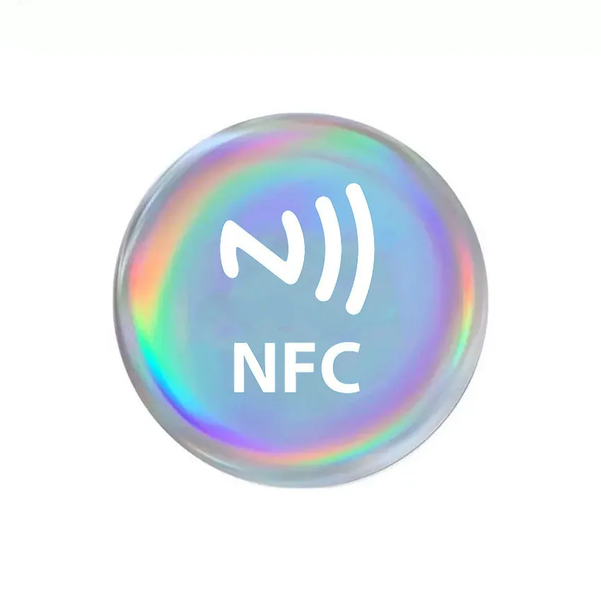 Black Anti Metal NFC Ntag216 Epoxy Sticker Social Share 4