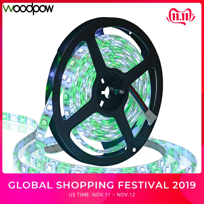 #cheap 5M LED Strip DC 12V 5050 RGB RGBW RGBWW 60LEDs m Flexible Light 5050 LED Strip RGB White Warm white Red 300LEDs 5050 LED Strip