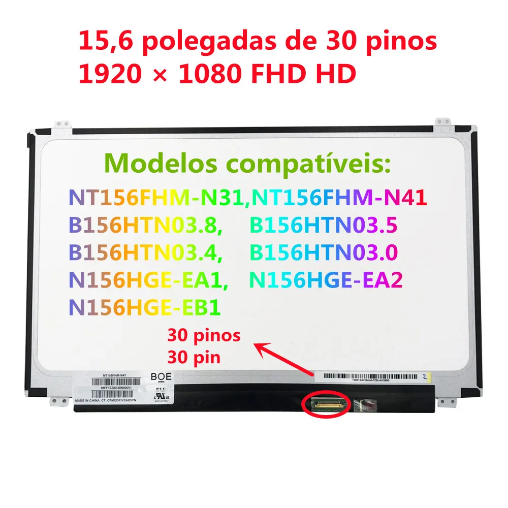 

NT156FHM-N41,NT156FHM-N42,NT156FHM-N31, B156HTN03.6,N156HGE-EA1,B156HTN03.4 ,B156HTN03.5,B156HTN03.8 ,1920*1080 Edp 30 Dennen.